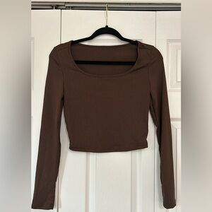 Brown long sleeve top